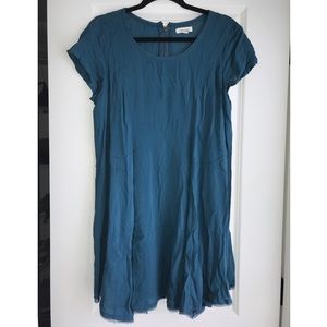 Lightweight, blue dress.